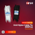 HnH Nylon Cable Tie  • 6 Inch length (3.6x150mm) • 100Pcs Packet • Color: Black & White