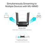 TP-Link Archer C64 AC1200 Wireless MU-MIMO Gigabit WiFi Router - 18 Months Official Warranty
